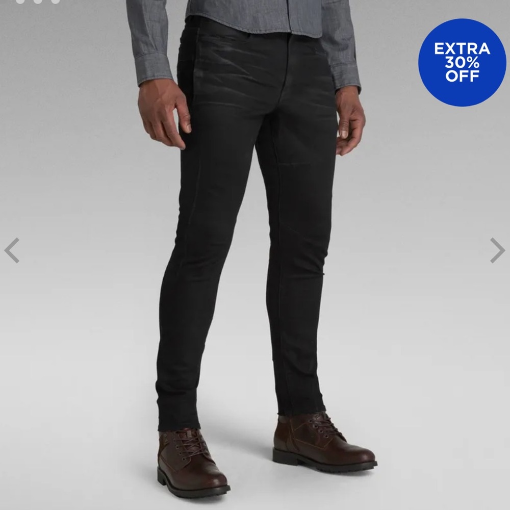 G-star black waxed D-Staq 3D Slim jeans